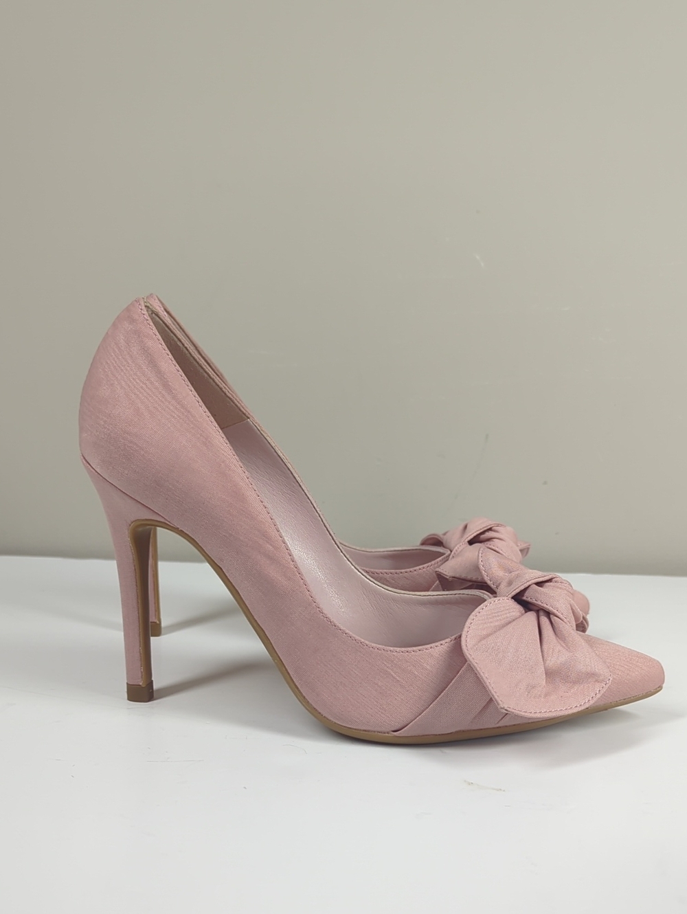 Ted Baker Hyana Pink Bow Pointed-Toe High Heels Canvas 37 - Picture 7 of 10